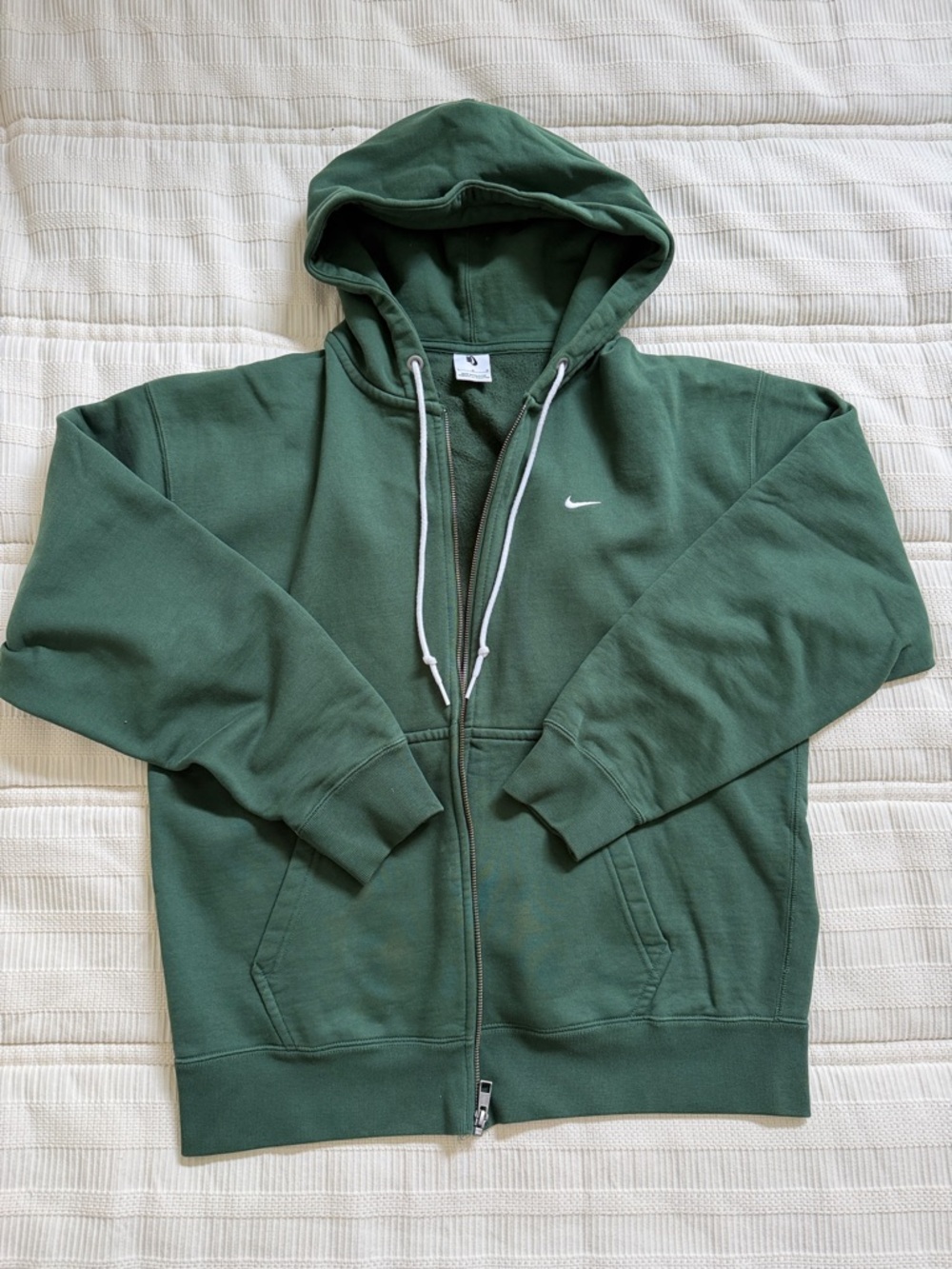 Nike Men's Dark Green Full-Zip Hooded Sweatshirt